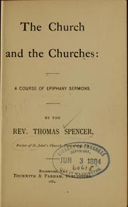 Cover of: The church and the churches: a course of Epiphany sermons