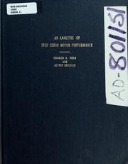 Cover of: An analysis of step servo motor performance by Charles A. Orem