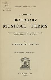 Cover of: A concise dictionary of musical terms: to which is prefixed an introduction to the elements of music