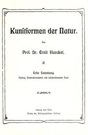Cover of: Kunstformen der Natur. by Ernst Haeckel