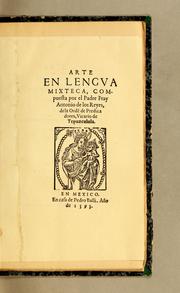 Cover of: Arte en lengua mixteca