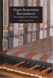 Cover of: Organ Restoration Reconsidered | John R. Watson
