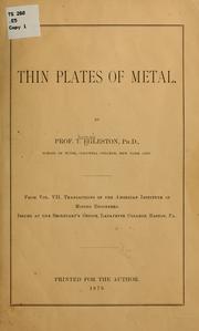Cover of: Thin plates of metal