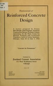 Cover of: Fundamentals of reinforced concrete design