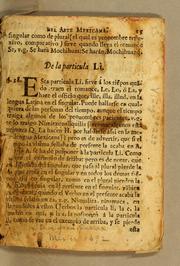 Cover of: Arte de la lengua mexicana segun la acostumbran hablar los Indios en todo el Obispado de Guadalaxara, parte del de Guadiana, y del de Mechoacan. Dispuesto, por orden, y mandato de N.M.R.P. Fr. Ioseph de Alcaras ... by Juan Guerra, Juan Guerra