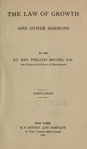 Cover of: The law of growth and other sermons by Phillips Brooks