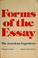 Cover of: Forms of the essay