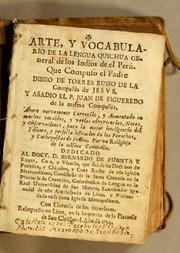 Cover of: Arte, y vocabulario de la lengua quichua general de los indios de el Perú