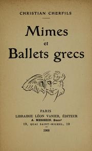 Cover of: Mimes et ballets grecs by Christian Cherfils