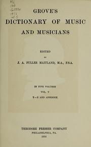Cover of: Grove's dictionary of music and musicians by Sir George Grove