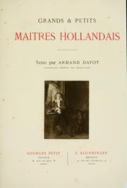 Cover of: Grands & petits maîtres hollandais