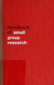 Cover of: Handbook of small group research by A. Paul Hare