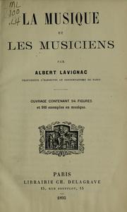 Cover of: La musique et les musiciens