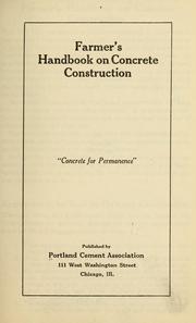 Cover of: Farmer's handbook on concrete construcion ...