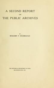 Cover of: A second report on the Public archives