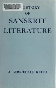 Cover of: A history of Sanskrit literature