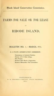 Cover of: Farms for sale or for lease in Rhode Island... | Rhode Island. State conservation commission.