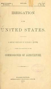 Cover of: Irrigation in the United States
