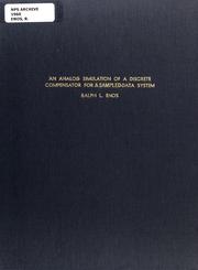 Cover of: An analog simulation of a discrete compensator for a sampled-data system