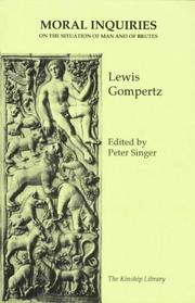 Cover of: Moral Inquiries on the Situation of Man and of Brutes (Kinship Library) by Lewis Gompertz