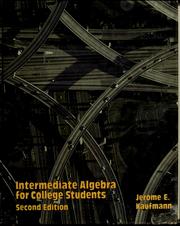 Cover of: Intermediate algebra for college students by Jerome E. Kaufmann