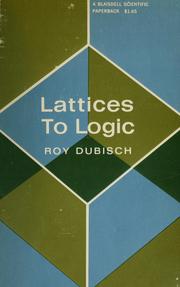 Cover of: Lattices to logic