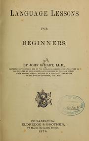 Cover of: Language lessons for beginners