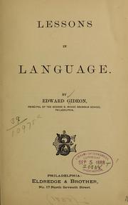 Cover of: Lessons in language.