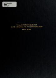 Cover of: Simulation techniques for basic non-linearities in servomechanisms