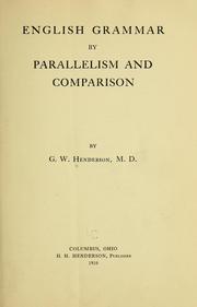 Cover of: English grammar by parallelism and comparison