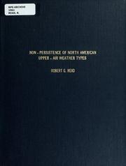 Cover of: Non-persistence of North American upper-air weather types