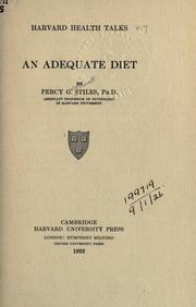 Cover of: An adequate diet