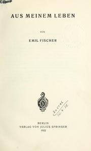 Aus meinem Leben by Fischer, Emil