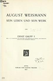 Cover of: August Weismann, sein Leben und sein Werk