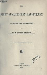 Cover of: Die nicht-euklidischen Raumformen in analytischer Behandlung