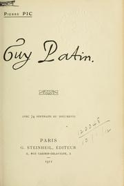 Cover of: Guy Patin [par] Pierre Pic by Patin, Guy, Patin, Guy