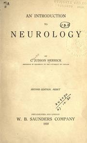 An introduction to neurology by C. Judson Herrick