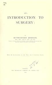 Cover of: An introduction to surgery