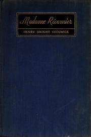 Cover of: Madame Récamier by Sedgwick, Henry Dwight