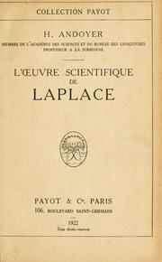 Cover of: L'oeuvre scientifique de Laplace by Henri Andoyer