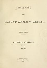 Cover of: Proceedings: 3d ser.: Mathematics-Physics.  v.1, 1898-1903