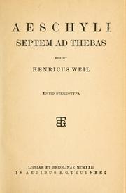 Cover of: Septem ad Thebas by Aeschylus