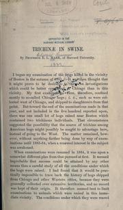 Cover of: Trichinae in swine