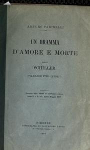 Cover of: Un dramma d'amore e morte dello Schiller ("Kabale und Liebe") by Farinelli, Arturo