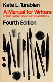 Cover of: A Manual for Writers: of Term Papers, Theses, and Dissertations