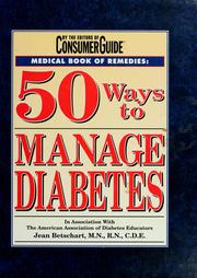 Cover of: Medical book of remedies: 50 ways to manage diabetes