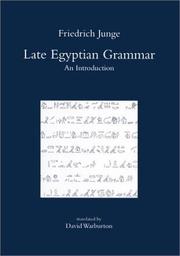 Cover of: Late Egyptian Grammar by Friedrich Junge