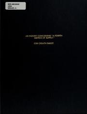 Cover of: An inquiry concerning "A fourth service of supply"
