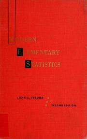 Cover of: Modern elementary statistics. by John E. Freund