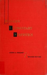 Cover of: Modern elementary statistics. by John E. Freund, John E. Freund